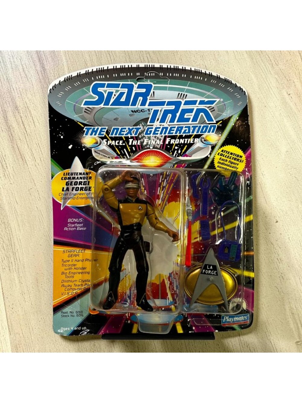 Star Trek TNG Geordi La Forge Action Figure With Accessories By Playmates 1992